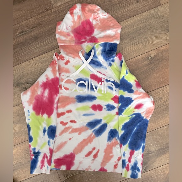 Calvin Klein Women’s Activewear Performance Tie Dyed Fleece Hoodie. NWOT - Picture 3 of 7